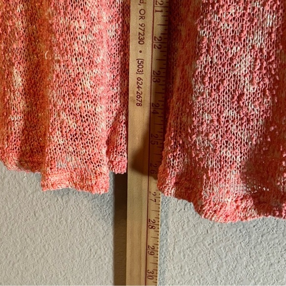 Women’s Cozy Top Size XS Open Knit Long Sleeve Peach Comfy Casual Stretch Lounge - Picture 13 of 15